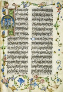 A leaf from the 1466 manuscript of the Antiquitates Iudaice, National Library of Poland.